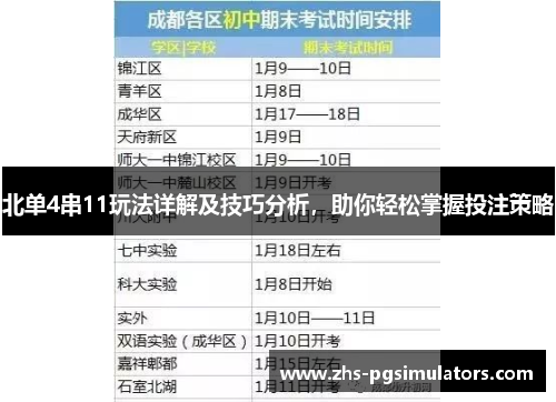 北单4串11玩法详解及技巧分析，助你轻松掌握投注策略
