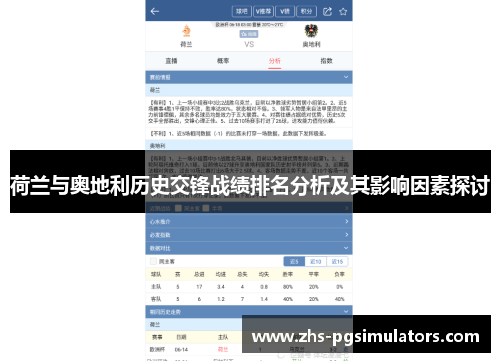 荷兰与奥地利历史交锋战绩排名分析及其影响因素探讨
